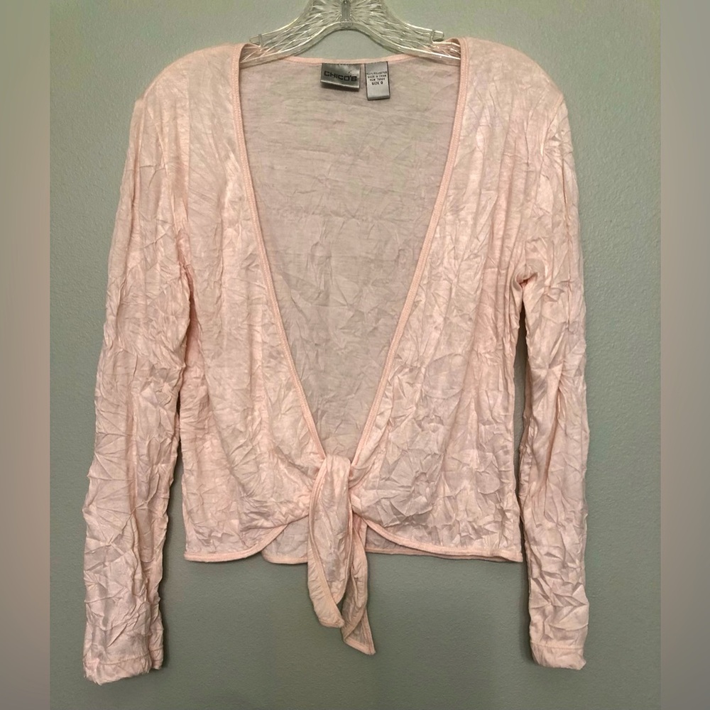 Chicos pale peach crinkly top, size 0 - Picture 1 of 1